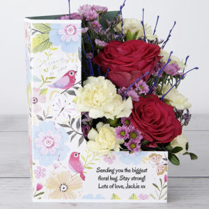 Thinking Of You' Flowers with Dutch Roses, Lemon Spray Carnations and Lilac Birch Twigs